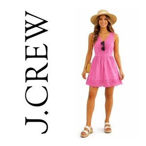 J. CREW Pink Eyelet Mini Dress